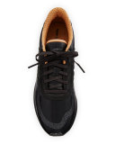 Men's MRL420 Leather Trainer Sneaker, Black/Tan