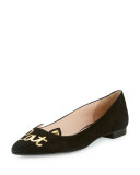 elektra cool cat ballerina flat, black