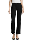 Boot-Cut Ponte Pants, Black