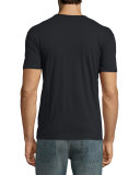 Short-Sleeve Henley T-Shirt, Black