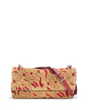 Small Floral Beaded Flap Bag, Heathered Stone