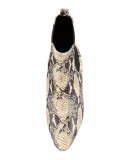 Reesa Snake-Embossed Chelsea Boot, Modern Ivory