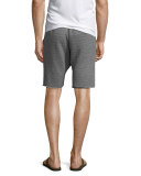 Double-Face Raw-Hem Sweat Shorts, Light Gray