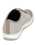 Men's Croc-Embossed Low-Top Sneaker, Navy