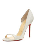 Toboggan Glitter Leather Red Sole Pump