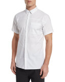 Short-Sleeve Stretch Sport Shirt, White