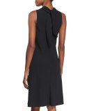 Darla Sleeveless Tie-Neck A-Line Dress, Black