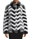 Chevron Fur Jacket