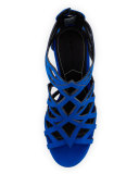 Elena Strappy Cutout Sandal, Medium Blue 