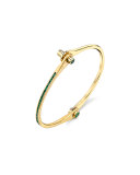 Baguette Emerald Handcuff Bracelet in 18K Yellow Gold