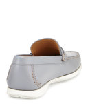 Lorien Leather Loafer on Rubber Sole, Gray