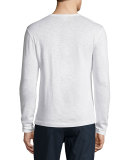Gaskell Long-Sleeve Henley Shirt, White