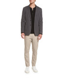 Double-Knit Two-Button Blazer