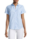 Billy Jean Striped Shirt, Blue/White Stripe