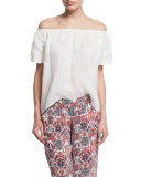 Amesti B Off-The-Shoulder Linen Top