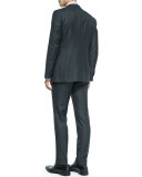 Check Wool Suit, Gray 