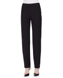 Clean-Front Pintuck Skinny Pants, Black