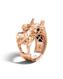 Men's Bronze Naga Dragon Head Ring, Size 10