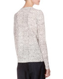 Long-Sleeve Speckle-Print T-Shirt, Black/White Speckle