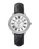16mm Quilted Leather Strap, Black