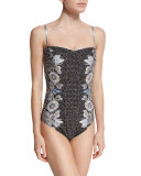 Vintage Glam Bandeau One-Piece Swimsuit