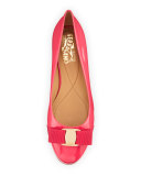 Varina Bow Patent Ballerina Flat, Framboise 