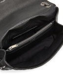 Monogram Large Mixed-Matelassé Leather Envelope Satchel Bag, Black