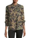 Anderson Camouflage-Print Silk Shirt
