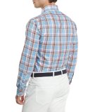 Tuscan Plaid Long-Sleeve Sport Shirt, Blue