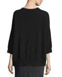 Crewneck Long-Sleeve Cashmere Sweater
