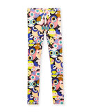 Stretch Jersey Monster Leggings, Multicolor, Size 2-5