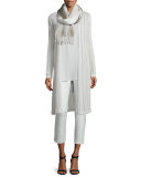 Linear Knit Maxi Cardigan