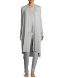 Terry Lounge Long Cardigan, Light Heather Gray