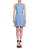 Sleeveless Paperbag-Waist Mini Dress, Dream Blue