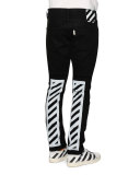 Five-Pocket Slim-Fit Jeans W/Contrast Back, Black/White