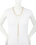 Double-Row Layered Y-Drop Necklace, Golden