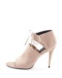 Ellen Suede Tie-Front Sandal, Ash