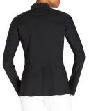 Kerry Zip-Front Blouse W/ Stand Collar