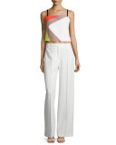 Cropped Cady Colorblock Tank 