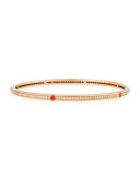 18K Rose Gold Pavé Diamond Bangle with Orange Sapphires