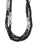 Black Caviar Multi-Strand Beaded Necklace