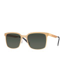 I-Metal Monochromatic Cat-Eye Sunglasses, Gold