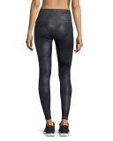 Airbrush Camouflage-Print Sport Leggings, Black Camo