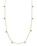 18k Gold Mini Jingle Bell Necklace, 28"L