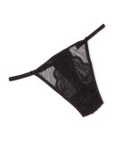 Chance Low-Rise Lace Thong, Black