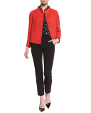 Button-Front Swing Jacket, Red