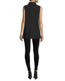 Long Scoop-Neck Tank, White