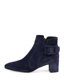 Polly Suede Ankle Boot, Navy