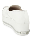 Metallic Cap-Toe Skate Sneaker, White (Bianco)