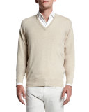 Baby Cashmere V-Neck Sweater, Beige